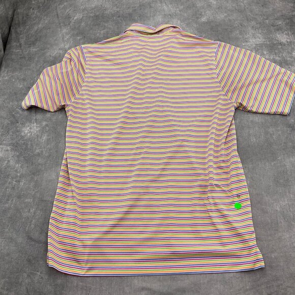 Donald‎ Ross Shirt Men Large Pink Orange Stripe Golf BAARRINGTON GOLF CLUB Flaw - Picture 8 of 10